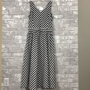 Vintage Black & white stripe midi dress S / M